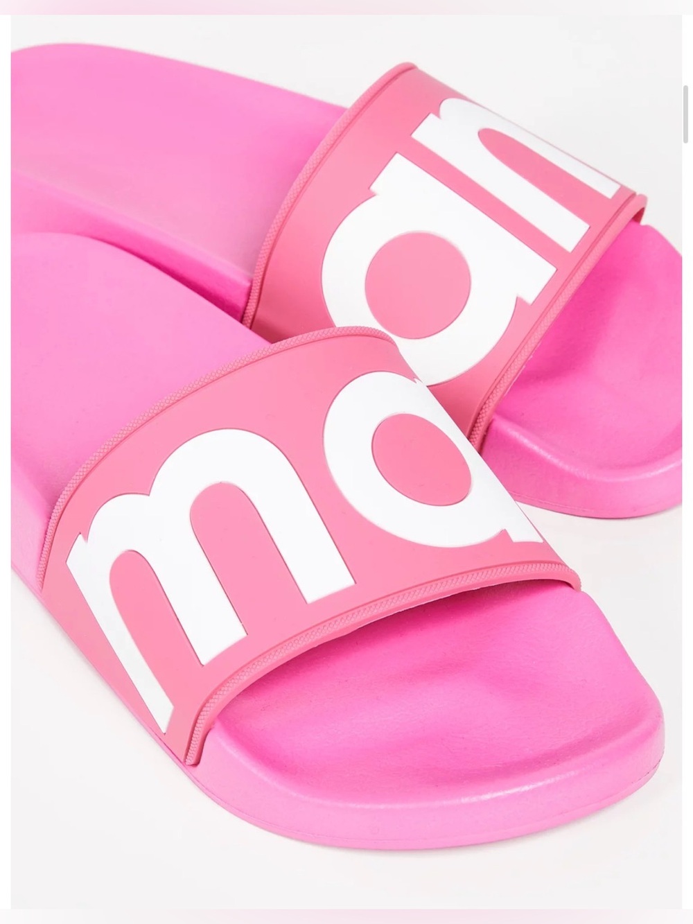 Isabel Marant Pink Logo Slide Sandals